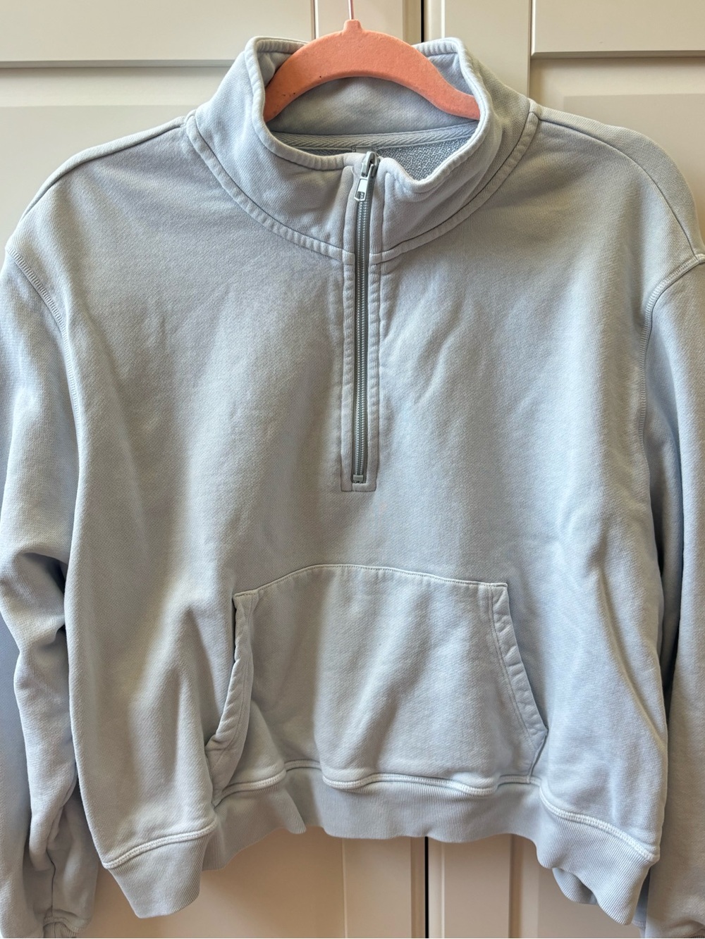 Skims powder blue half zip